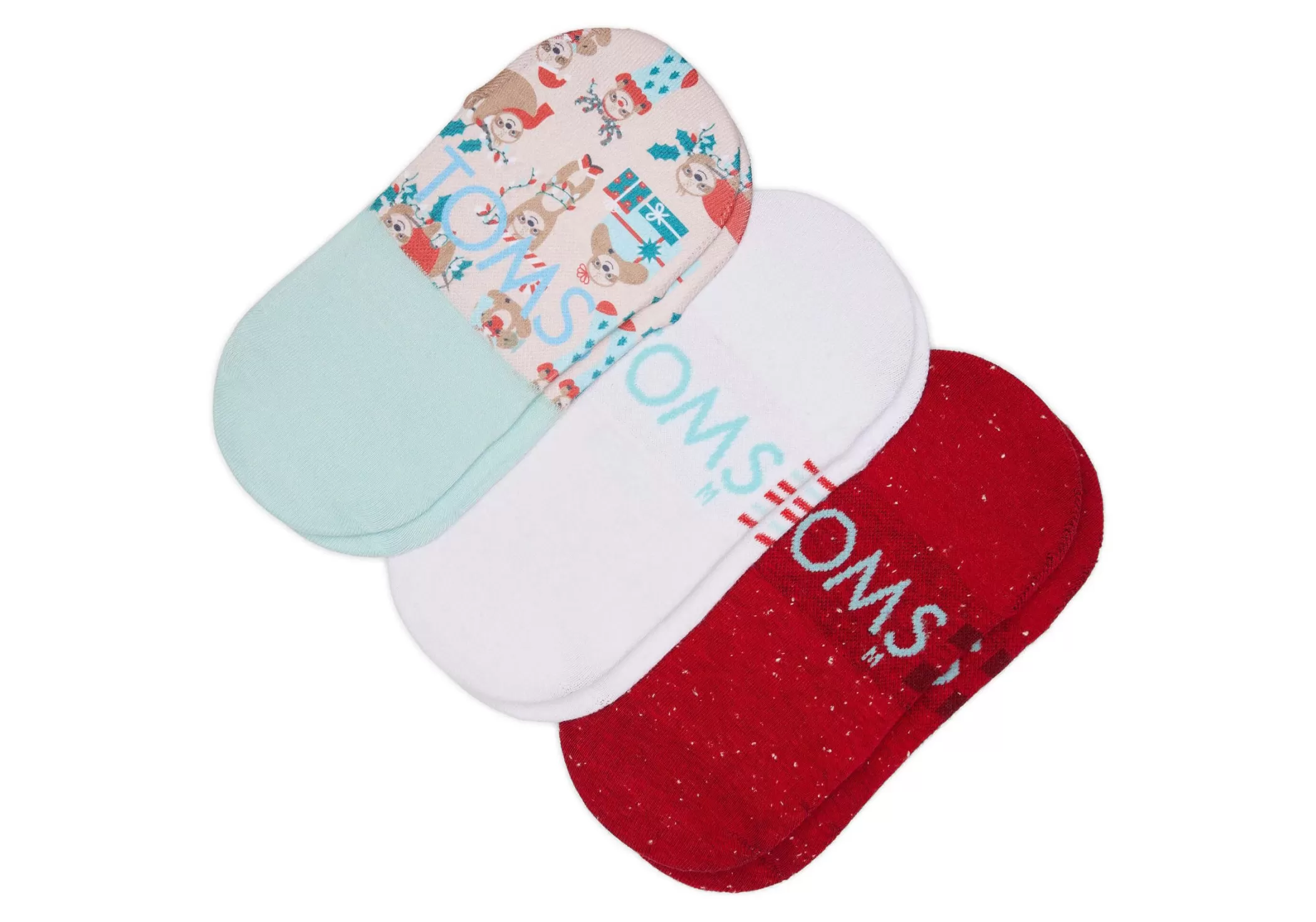 TOMS *Ultimate No Show Socks Holiday Sloth 3 Pack