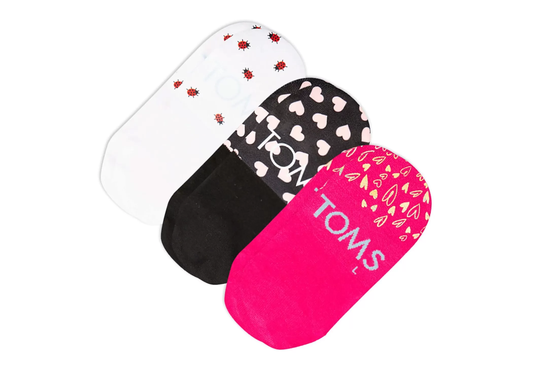 TOMS *Ultimate No Show Socks Valentines 3 Pack Roze Multi