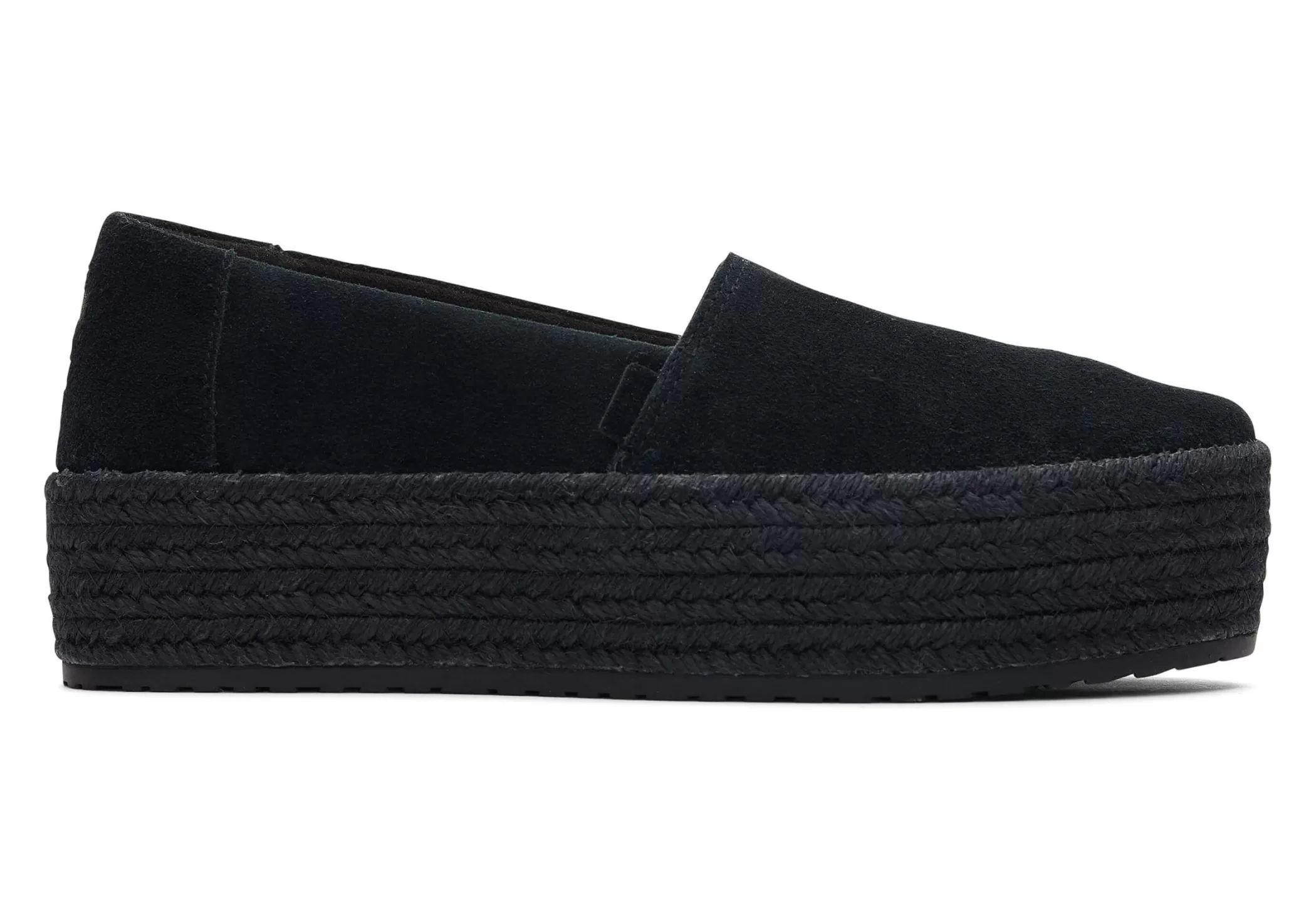 TOMS Plateauzolen*Valencia Platform Espadrille Suede Black