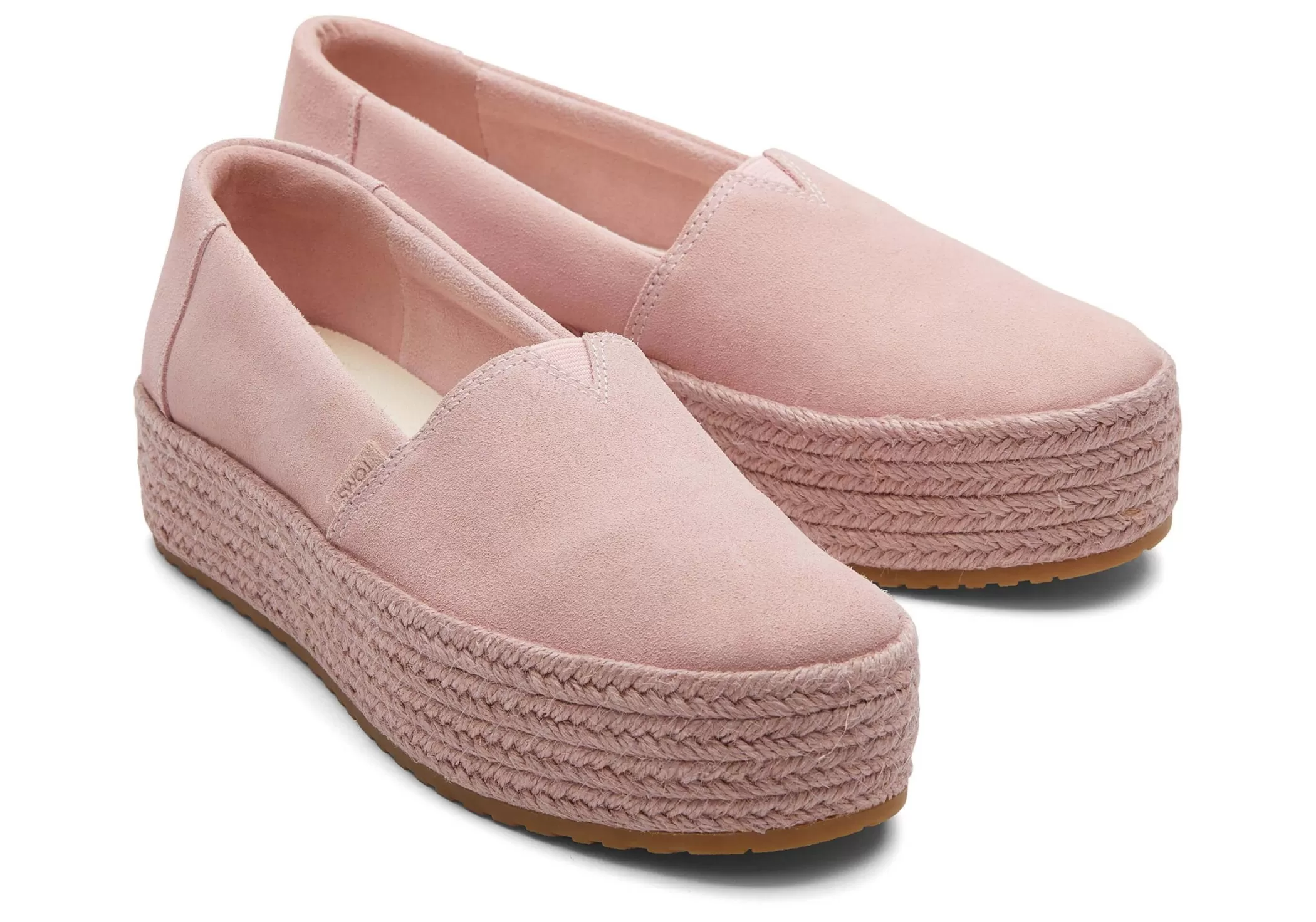 TOMS Plateauzolen*Valencia Platform Espadrille Suede Pink