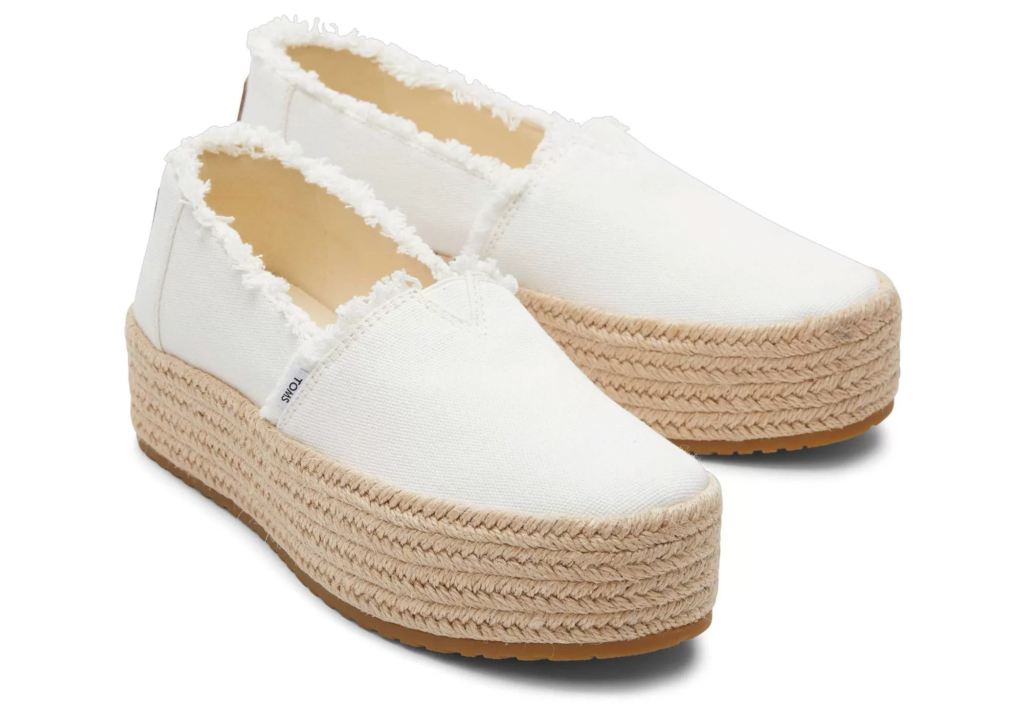 TOMS Plateauzolen*Valencia Platform Espadrille White Canvas