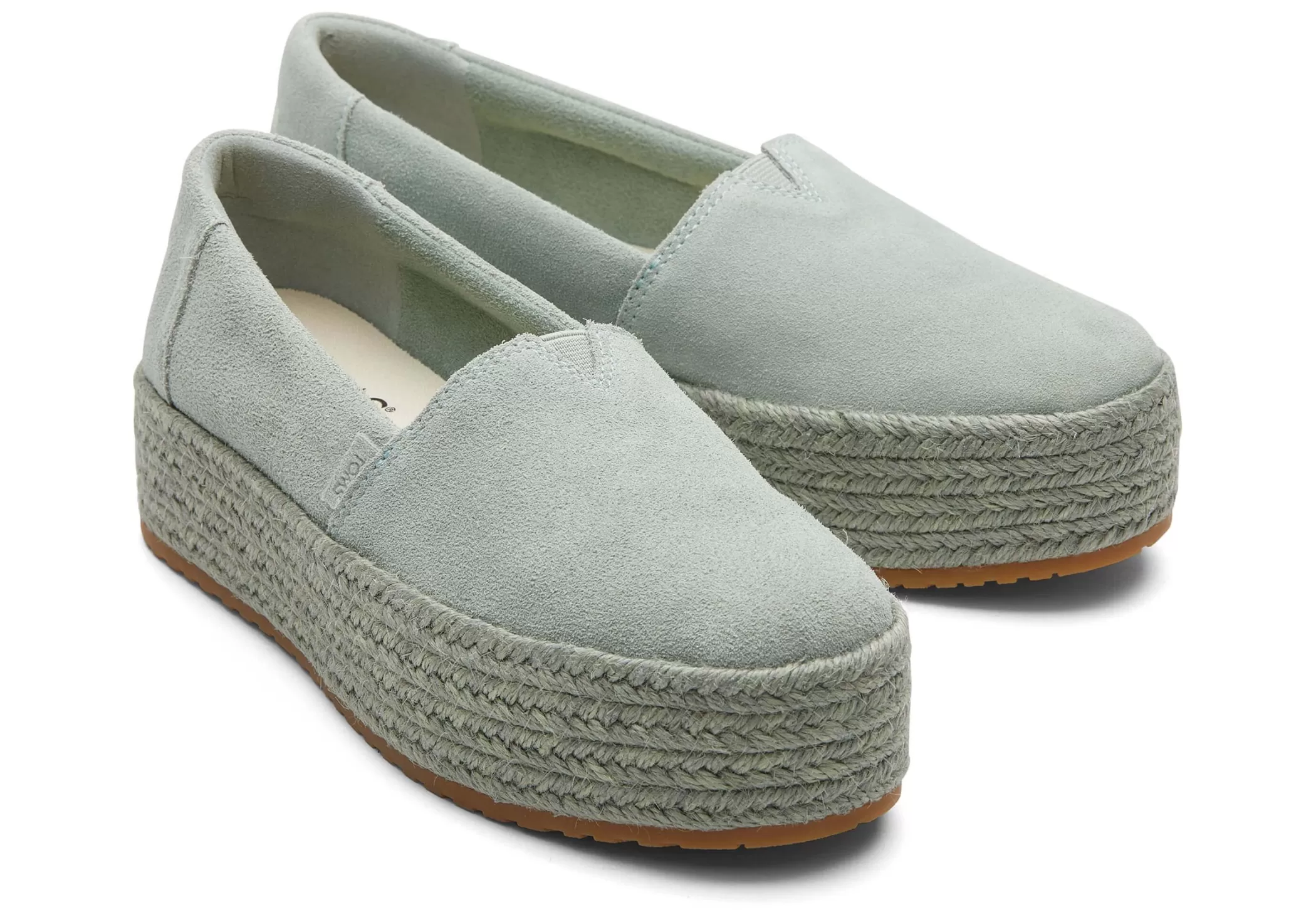 TOMS Plateauzolen*Valencia Platform Espadrille Suede Sage